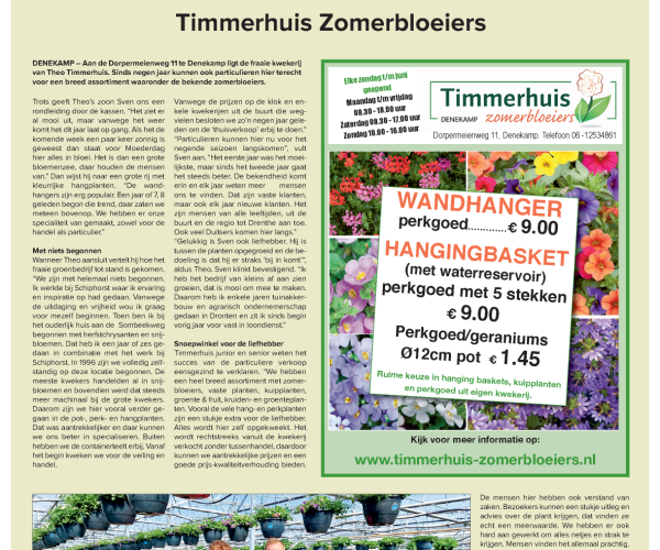 Timmerhuis Zomerbloeiers